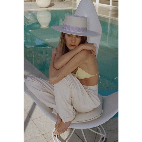 Lack of Color Lavender Lolita Boater Australian 100% Laine Wool NOWT Hat main image 8